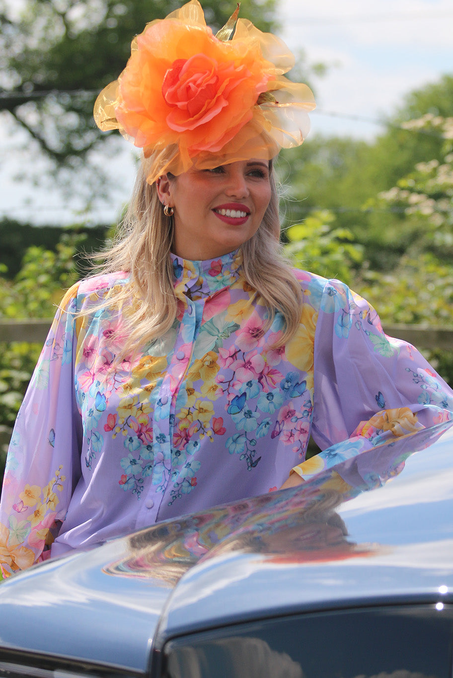 Summer Headpiece in Tangerine