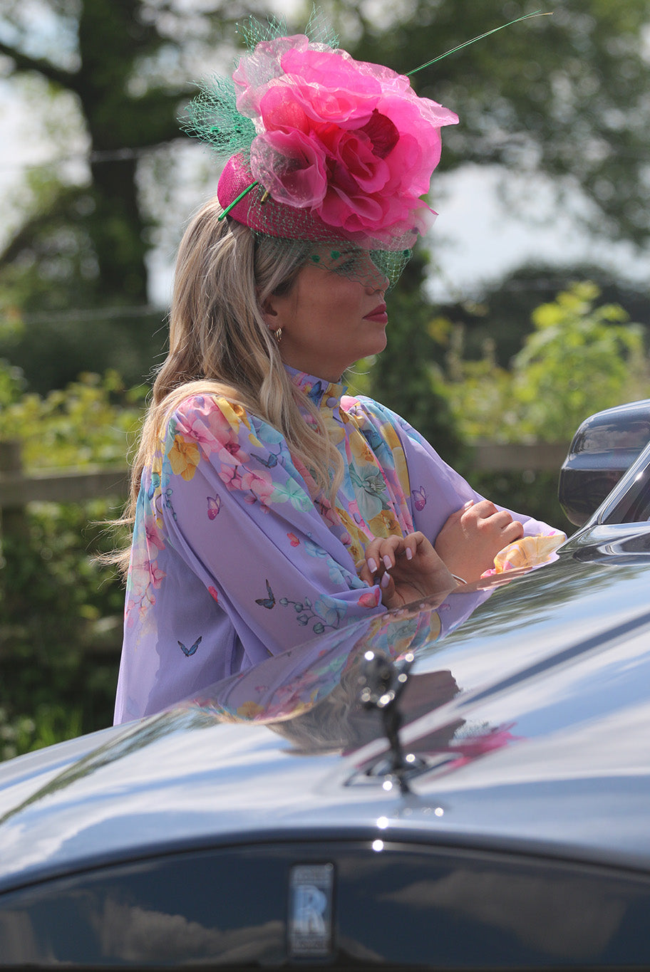 Summer Headpiece in Cerise Pink