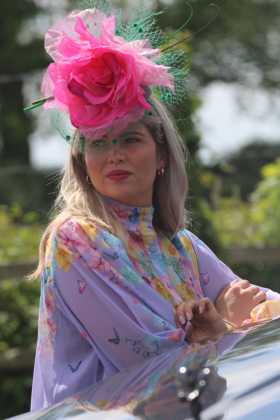 Summer Headpiece in Cerise Pink