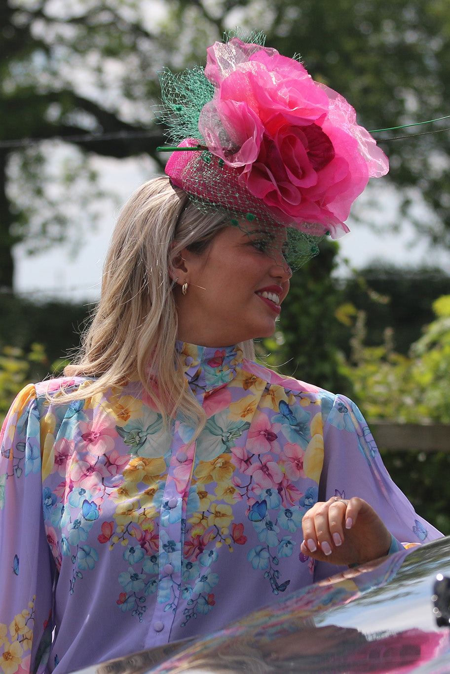 Summer Headpiece in Cerise Pink