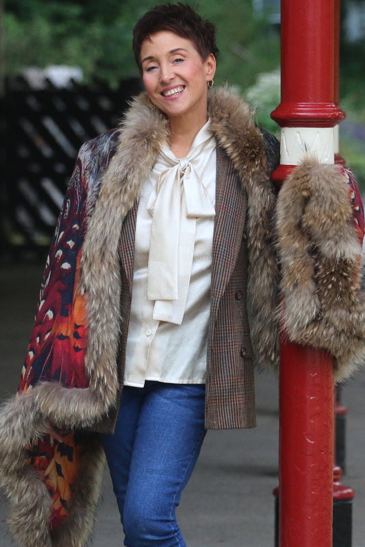 Cashmere and vintage fur wrap