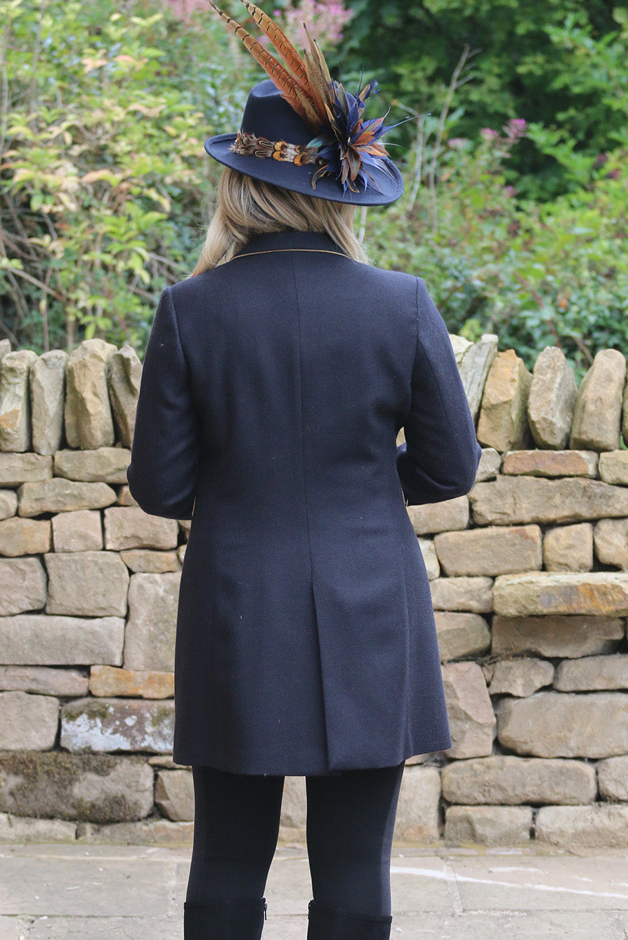 Cashmere Wool Coat in Navy