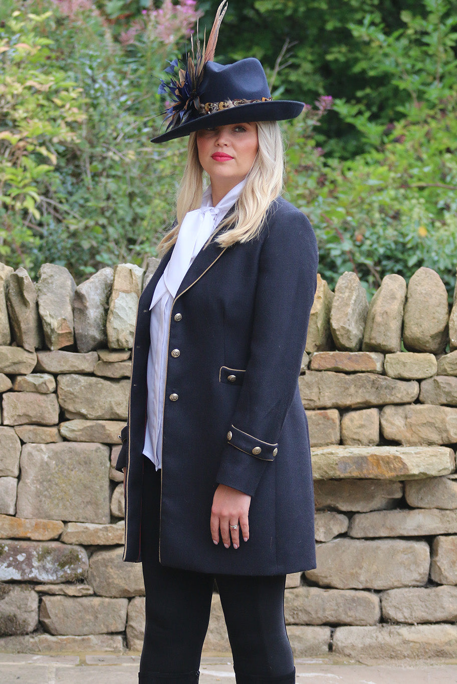 Cashmere Wool Coat in Navy