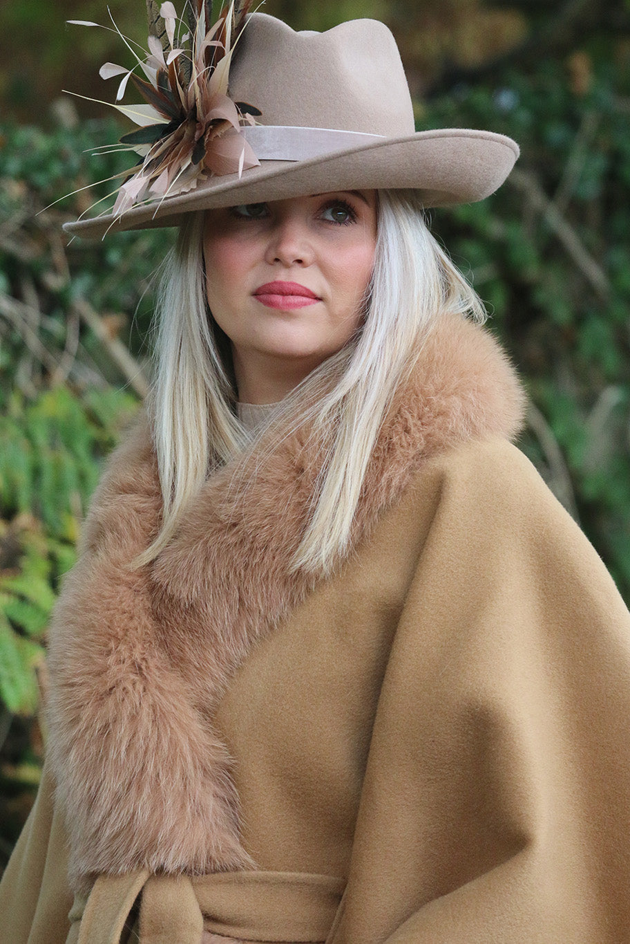 Vintage Cashmere and Wool with Fur trim cape