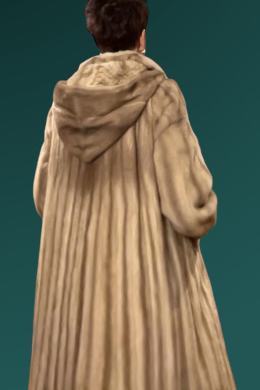 Vintage Sapphire Mink Hooded Coat