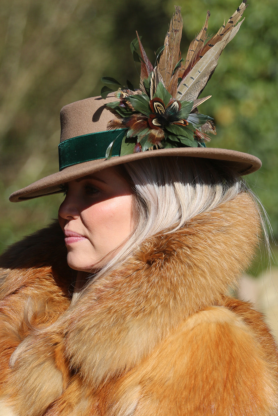 Fedora Bolero style hat in beige