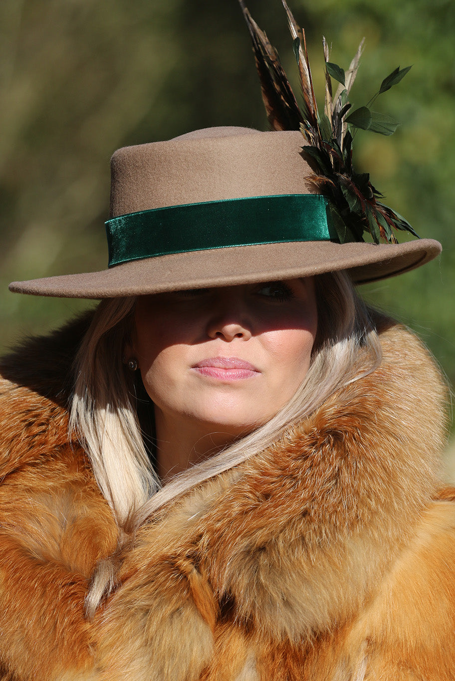 Fedora Bolero style hat in beige