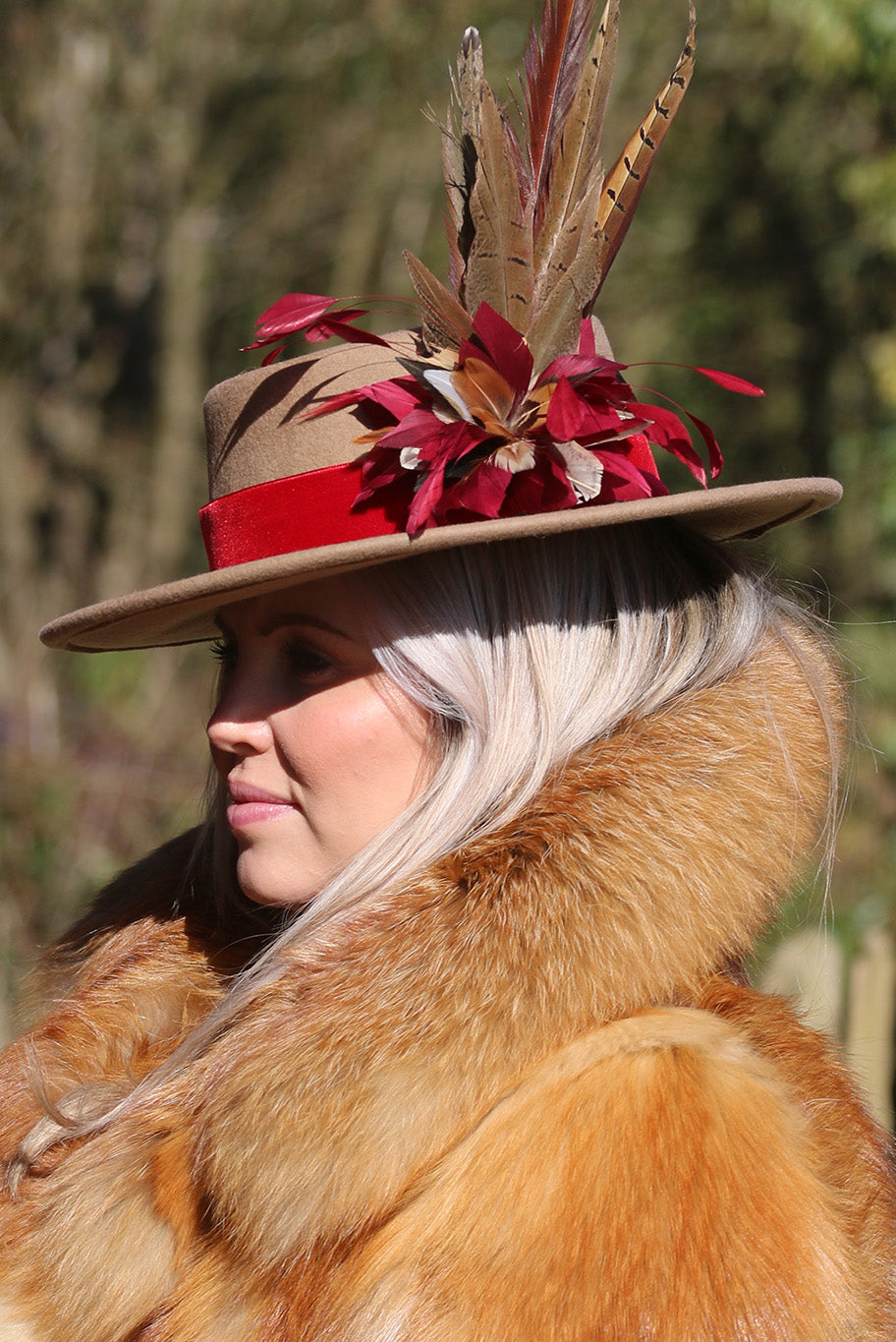 Fedora Bolero style hat in beige