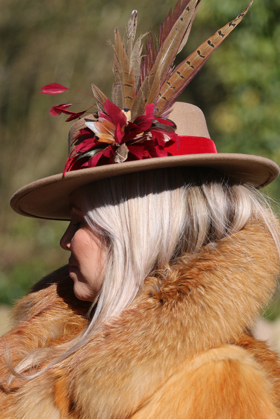 Fedora Bolero style hat in beige