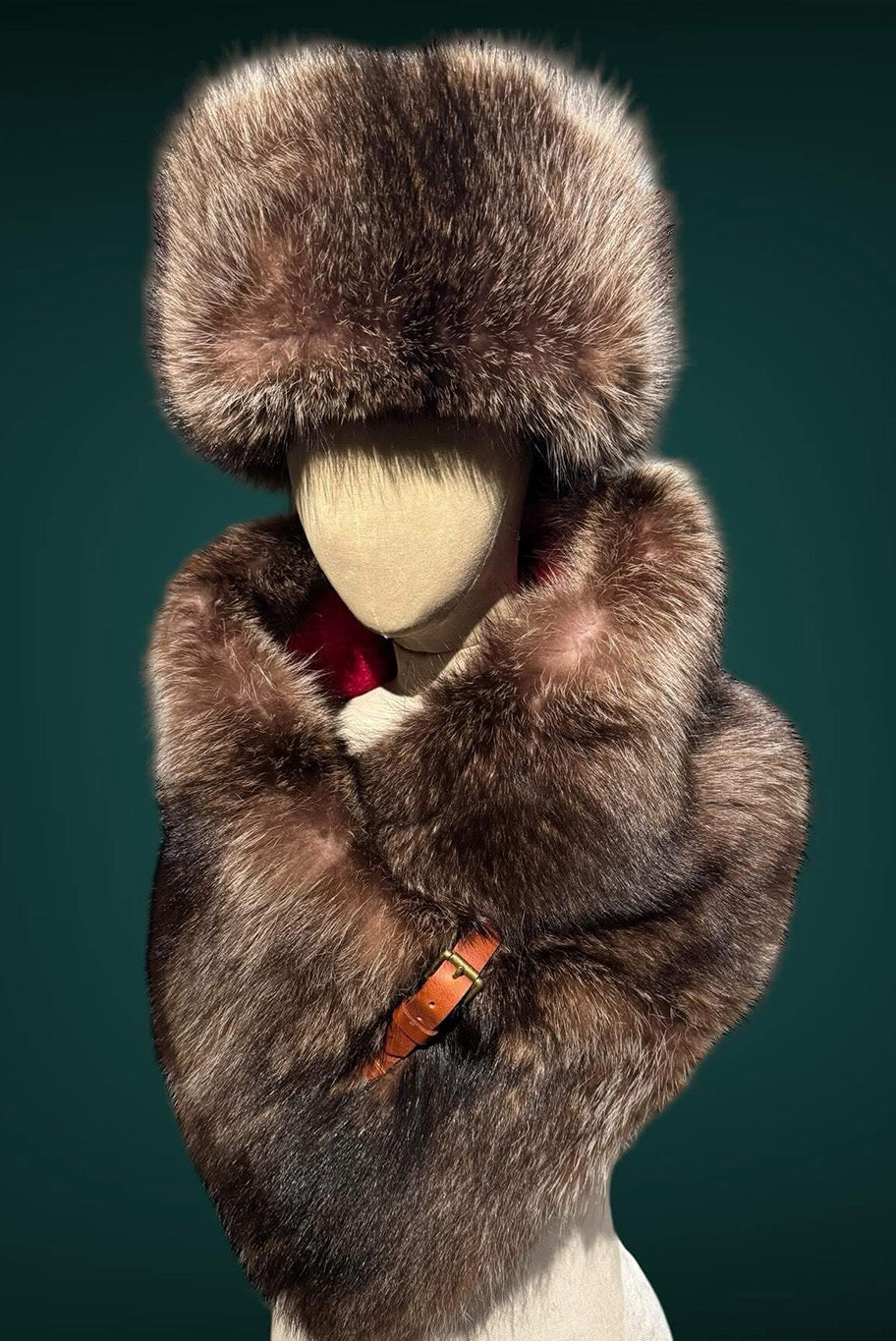 Vintage Fur Headband and large Cowl  style neckpiece set