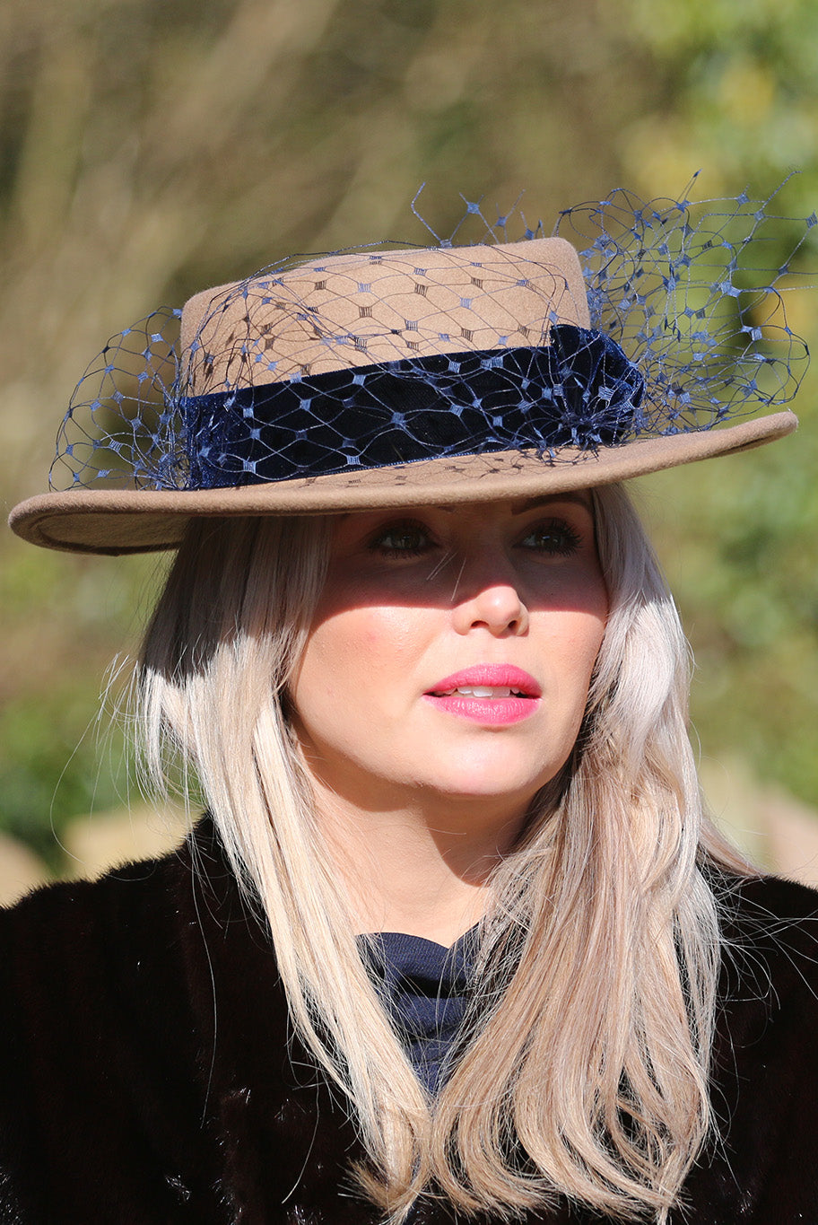 Fedora Bolero style hat in beige