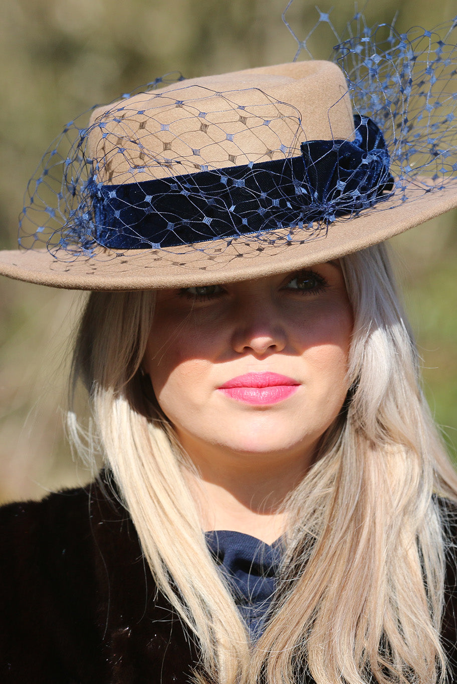 Fedora Bolero style hat in beige