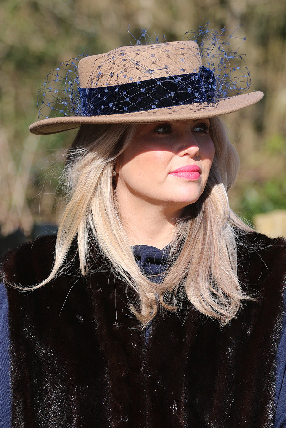 Fedora Bolero style hat in beige