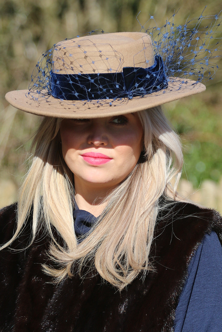 Fedora Bolero style hat in beige