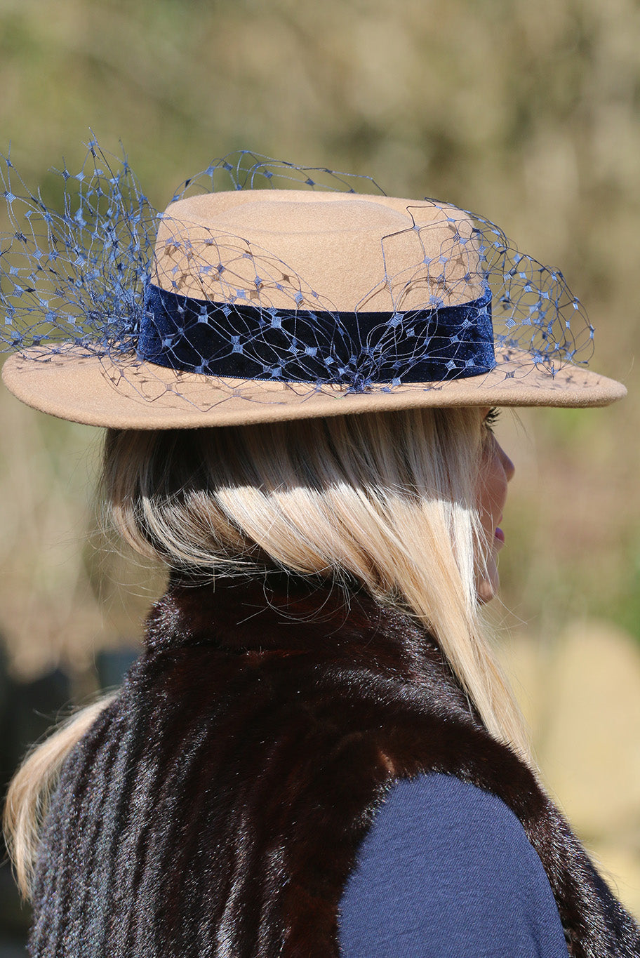 Fedora Bolero style hat in beige