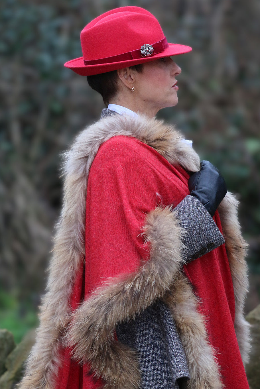 Cashmere and vintage fox fur, knitted wrap