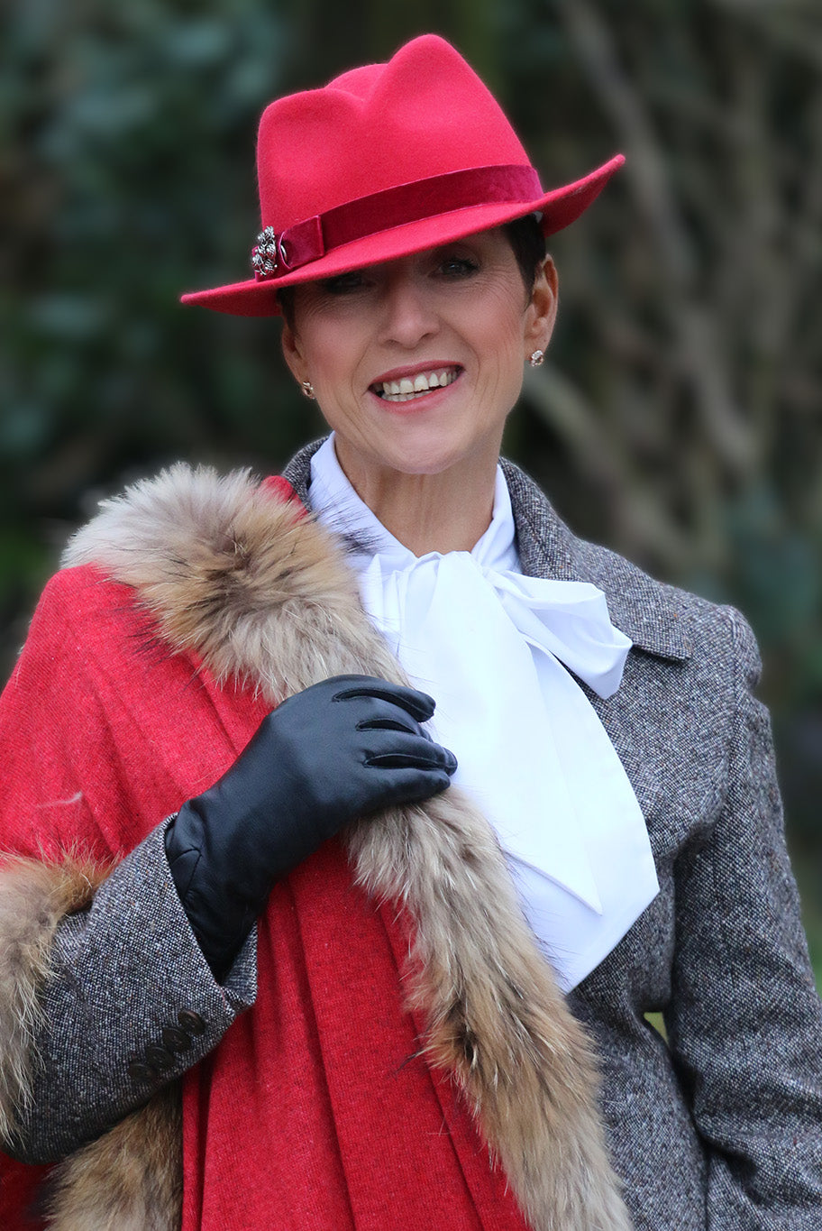 Cashmere and vintage fox fur, knitted wrap