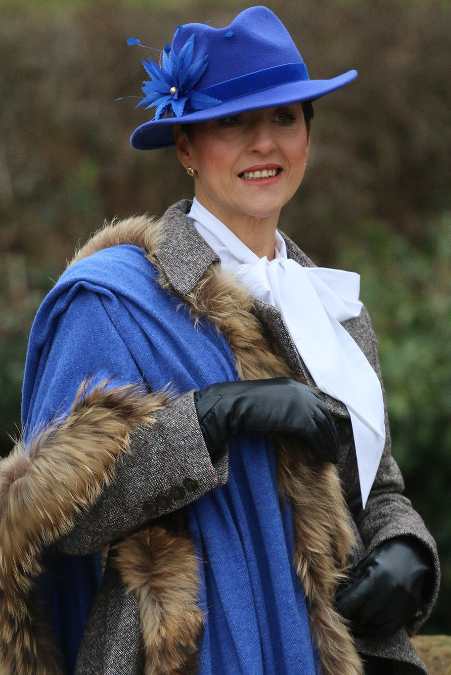 Cashmere and vintage fox fur, knitted wrap