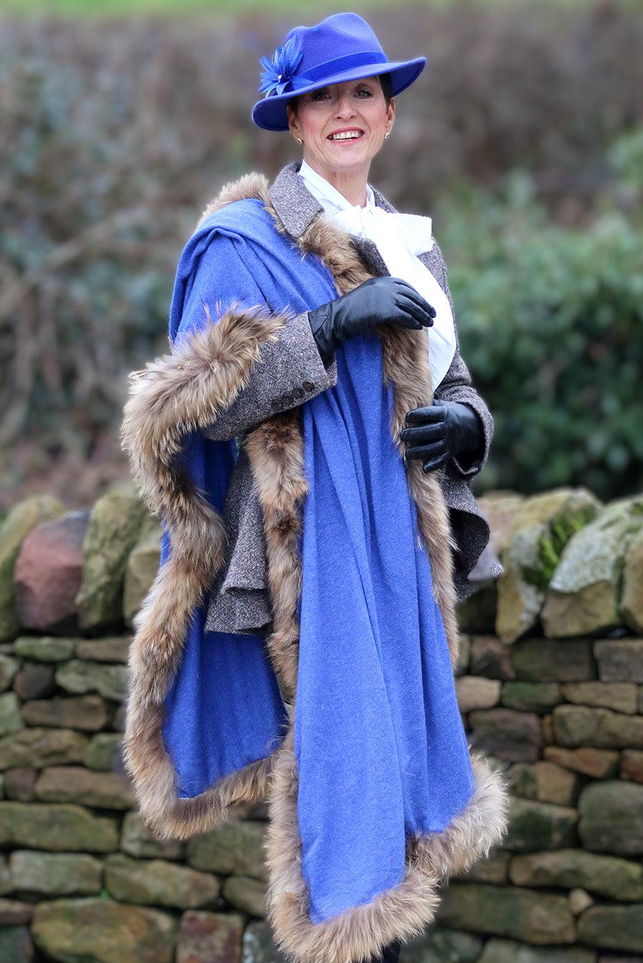 Cashmere and vintage fox fur, knitted wrap