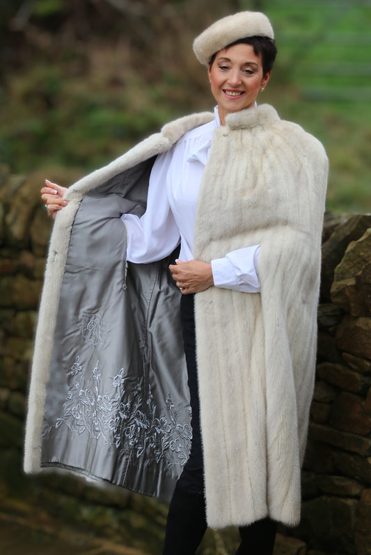 Vintage sapphire mink cape