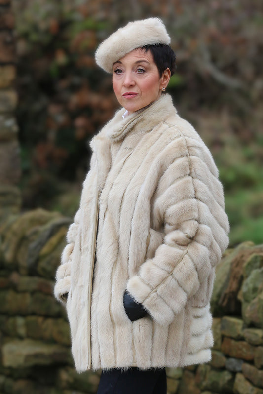 Vintage cream mink fur jacket