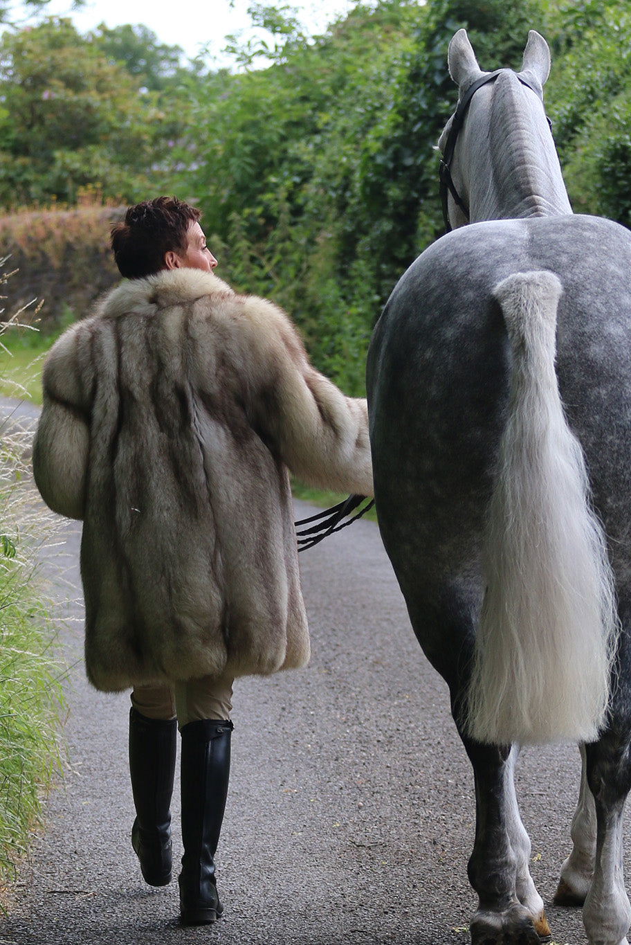 Vintage arctic fox fur coat
