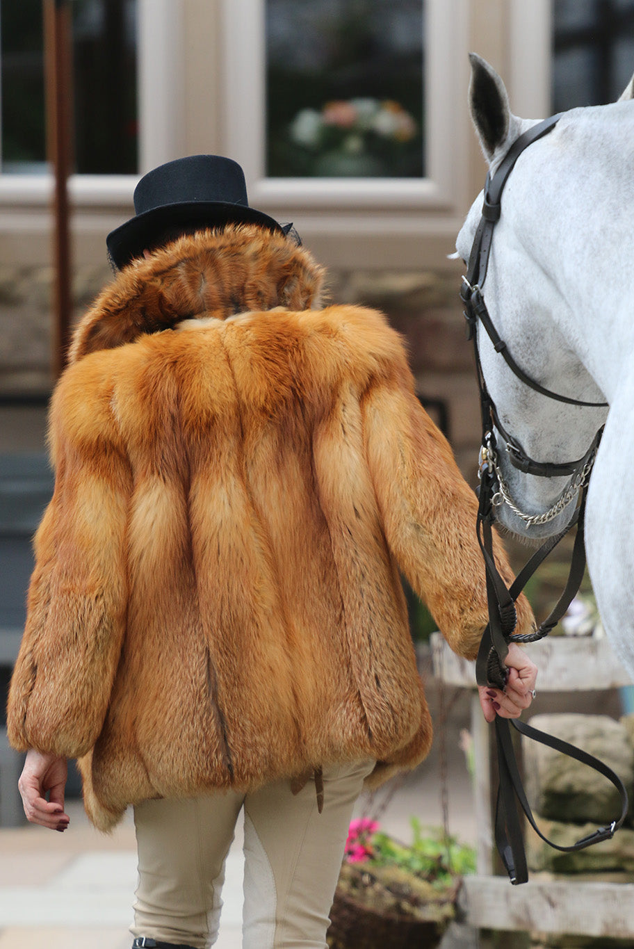 Vintage red fox fur jacket