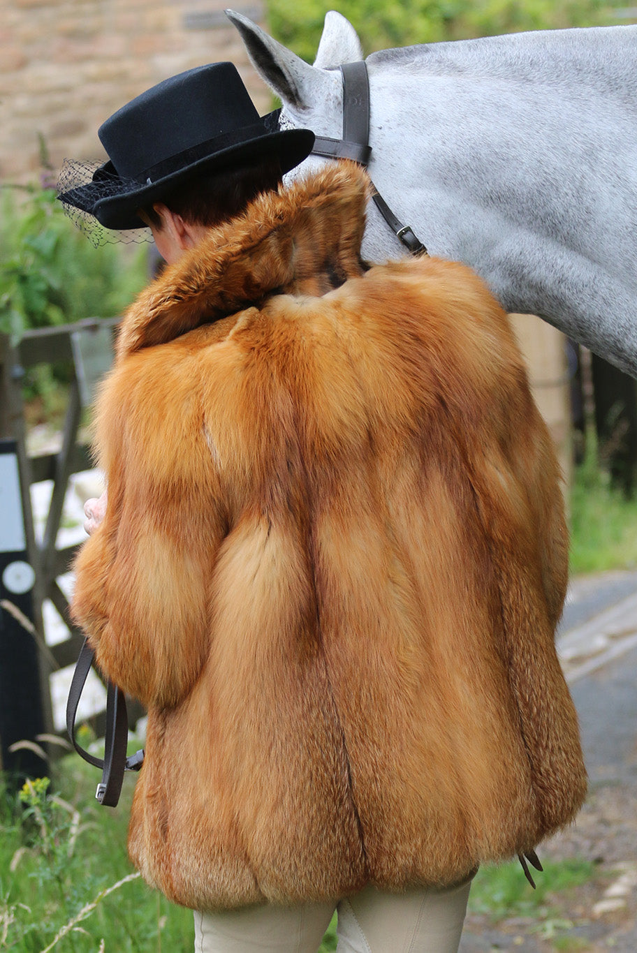Vintage red fox fur jacket