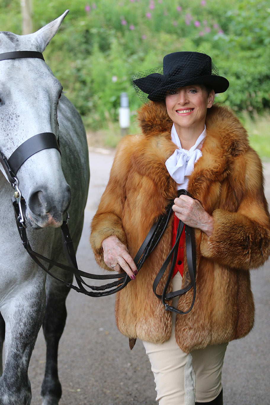 Vintage red fox fur jacket