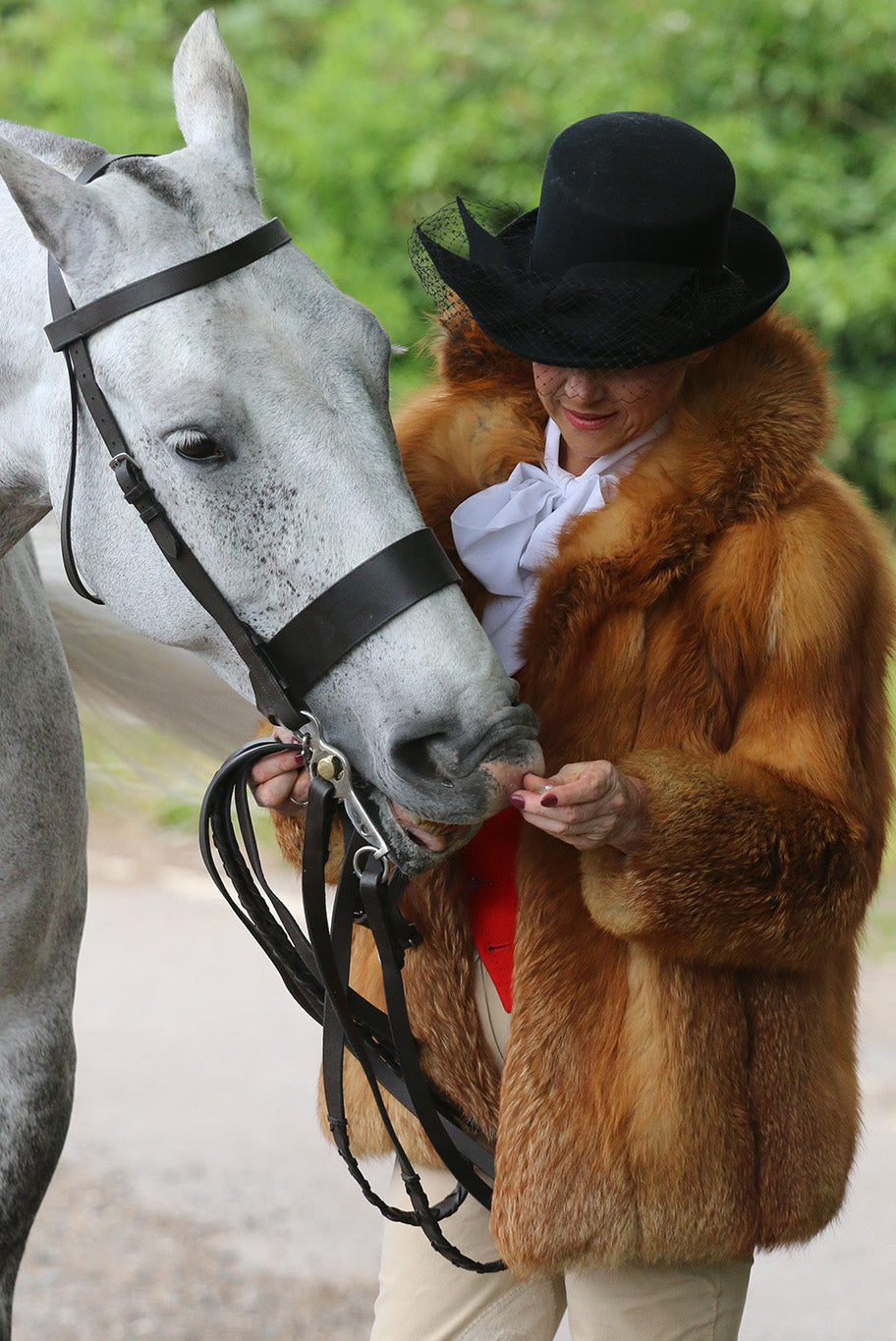 Vintage red fox fur jacket