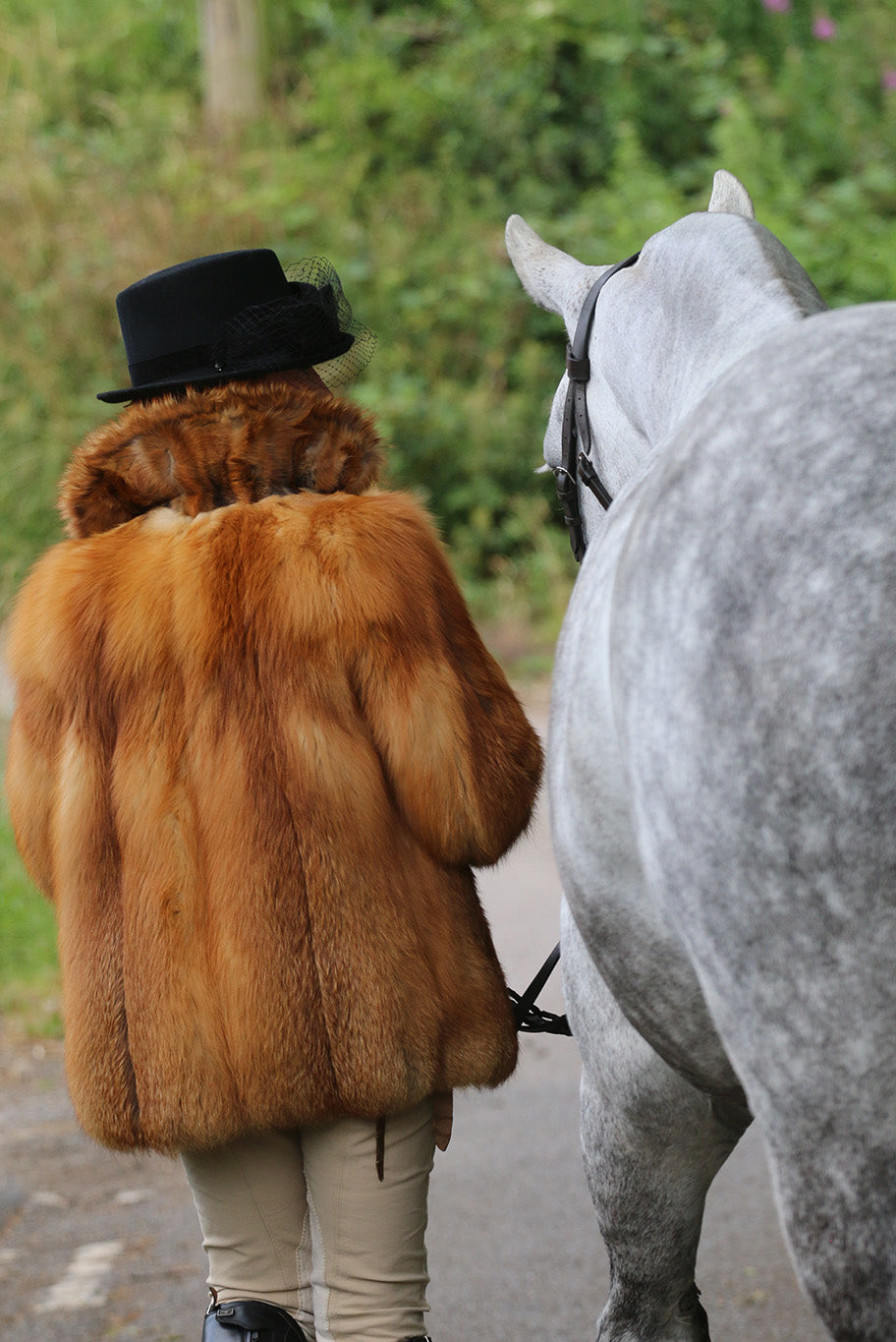 Vintage red fox fur jacket