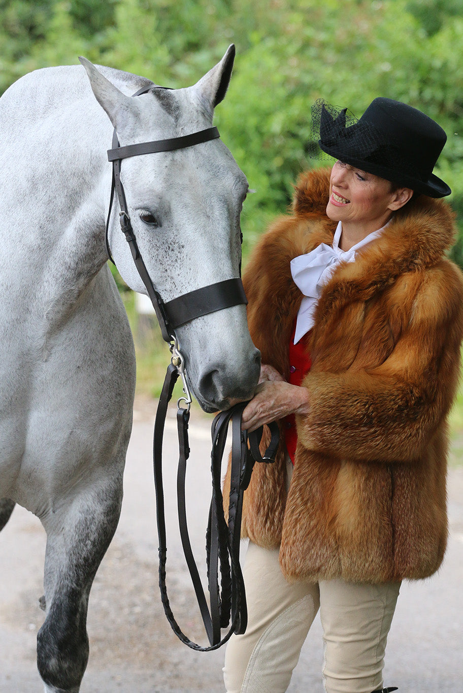 Vintage red fox fur jacket