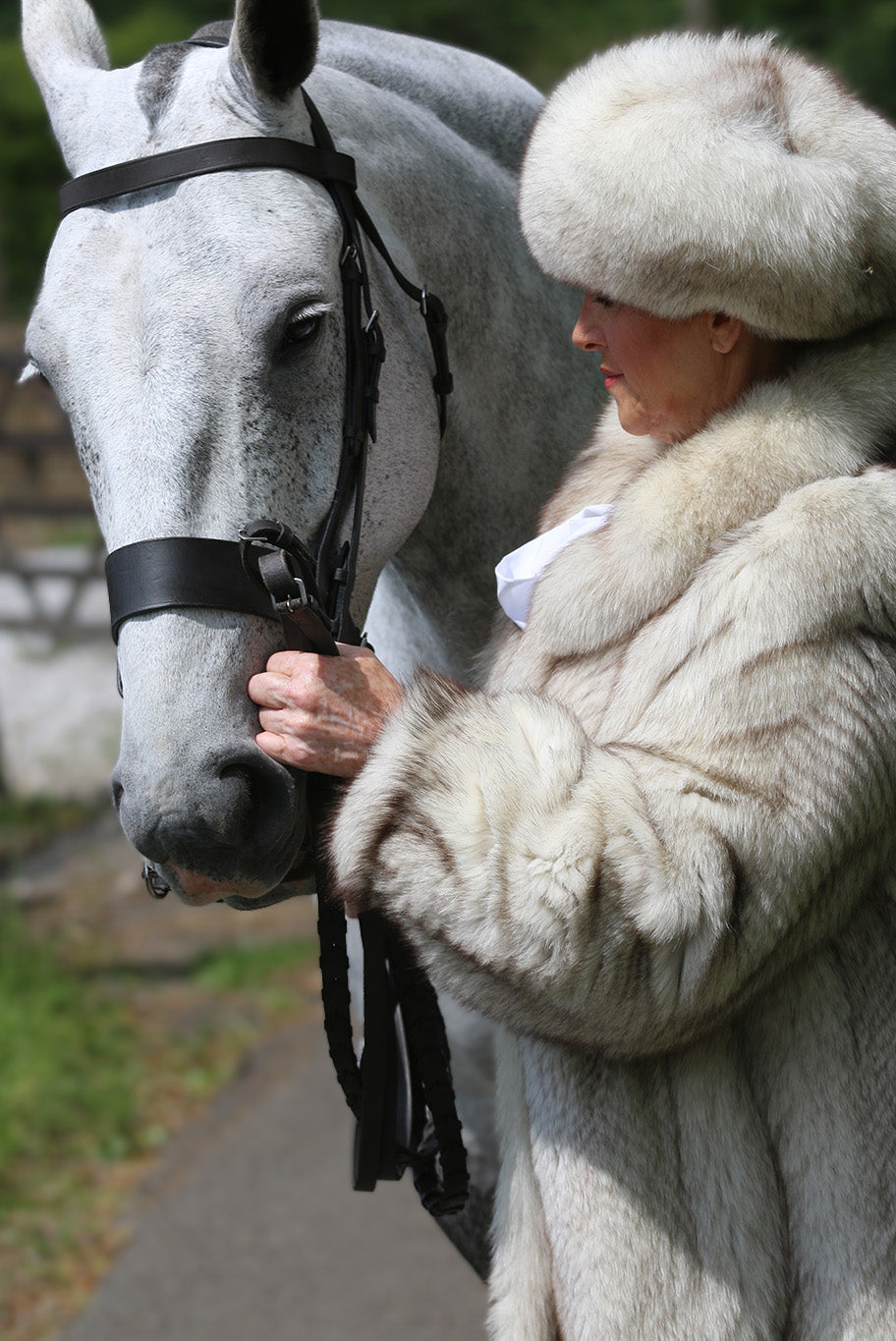 Vintage arctic fox fur coat