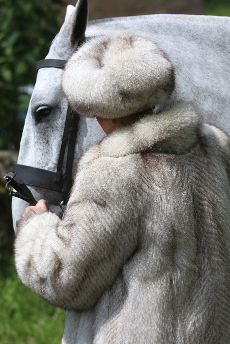 Vintage arctic fox fur coat