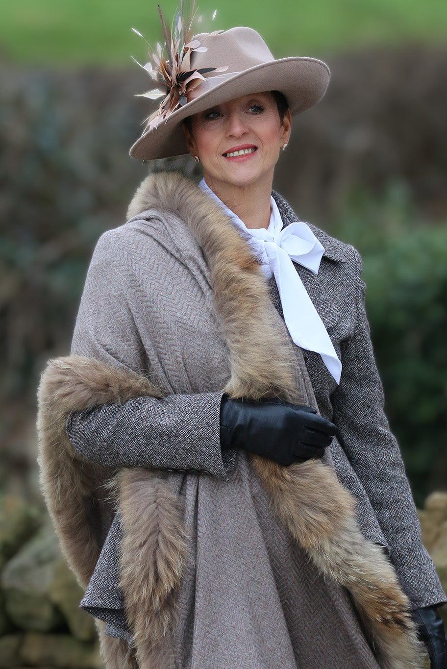 Cashmere and vintage fox fur, knitted wrap