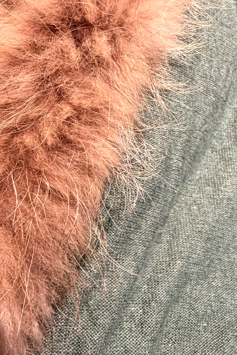 Cashmere and vintage fox fur, knitted wrap