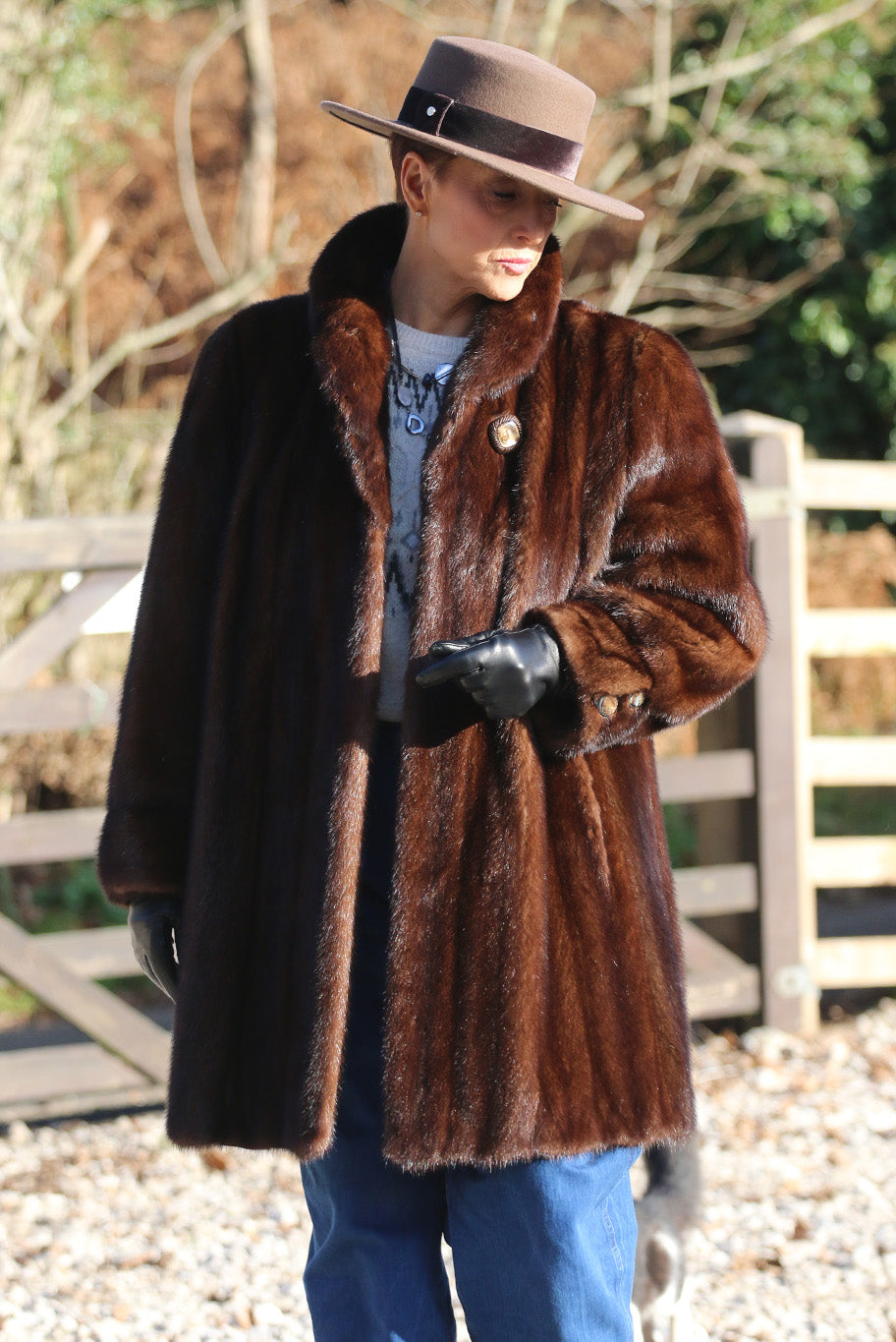 Vintage 3/4 length mink fur coat
