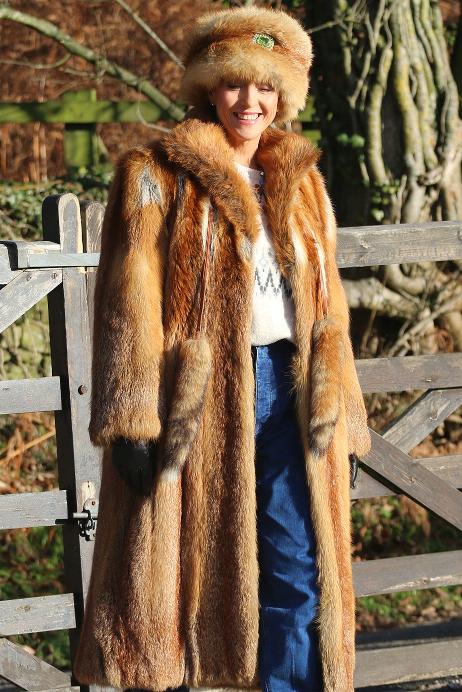 Vintage fox fur coat