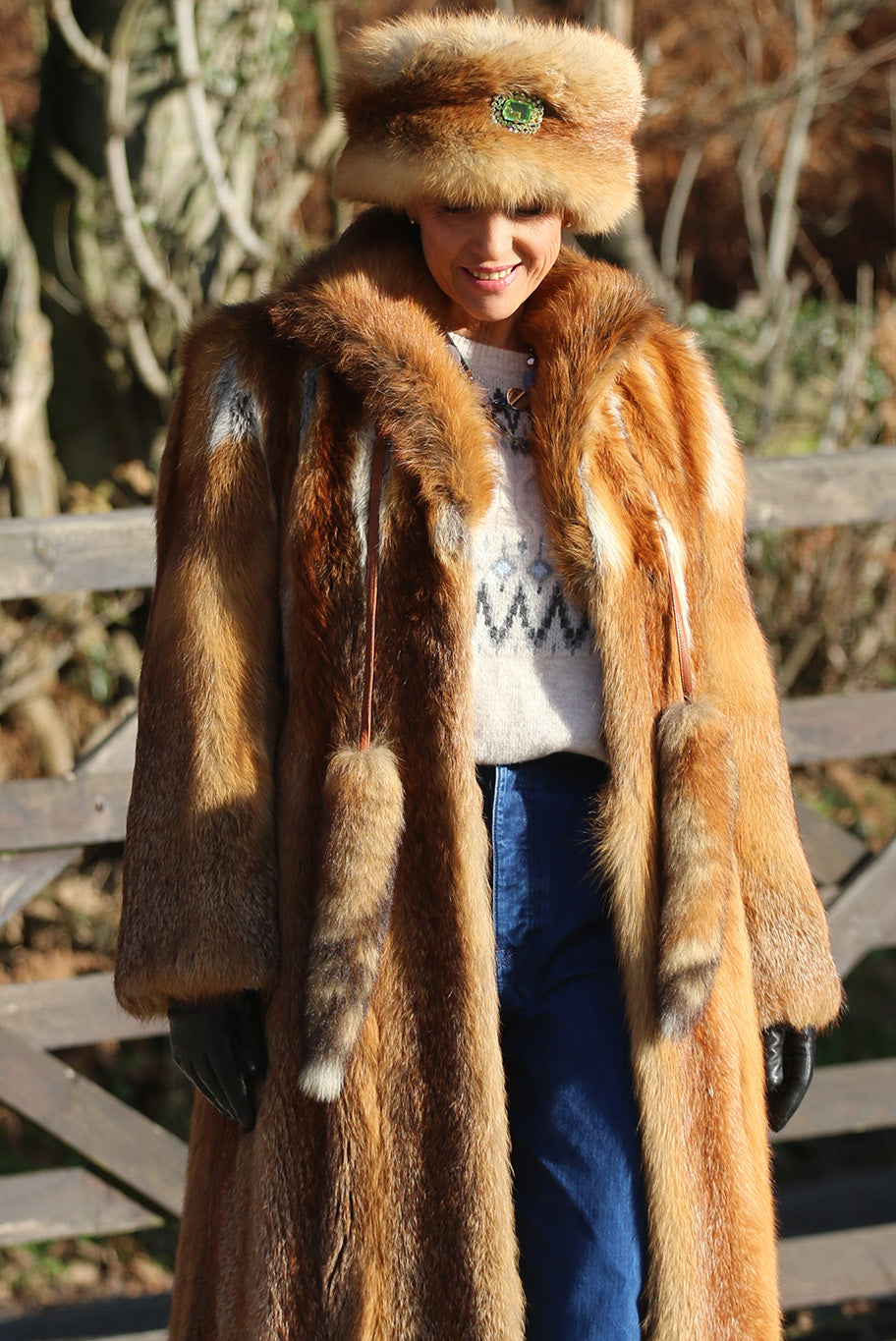 Vintage fox fur coat