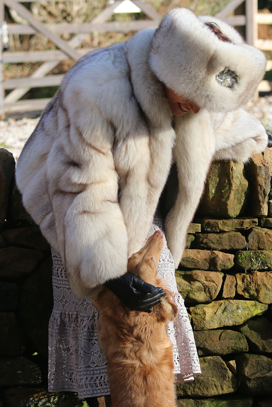 Vintage arctic fox fur coat