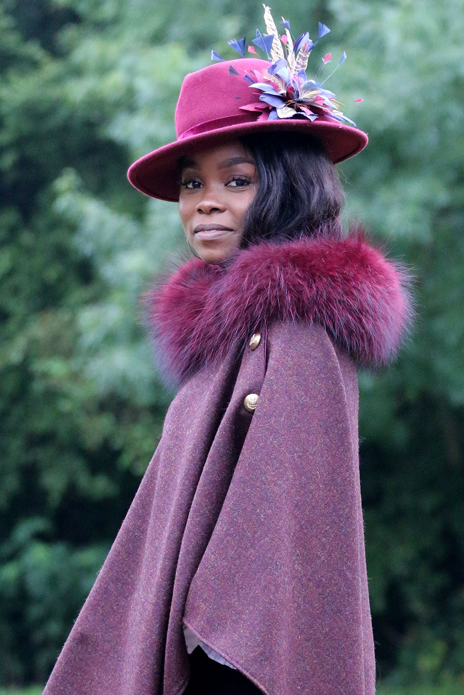 Purple wool shop hat