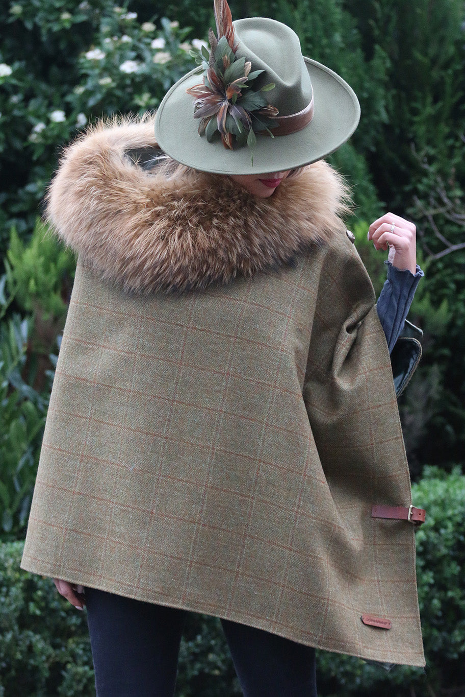 Fedora side sweep hat in sage green