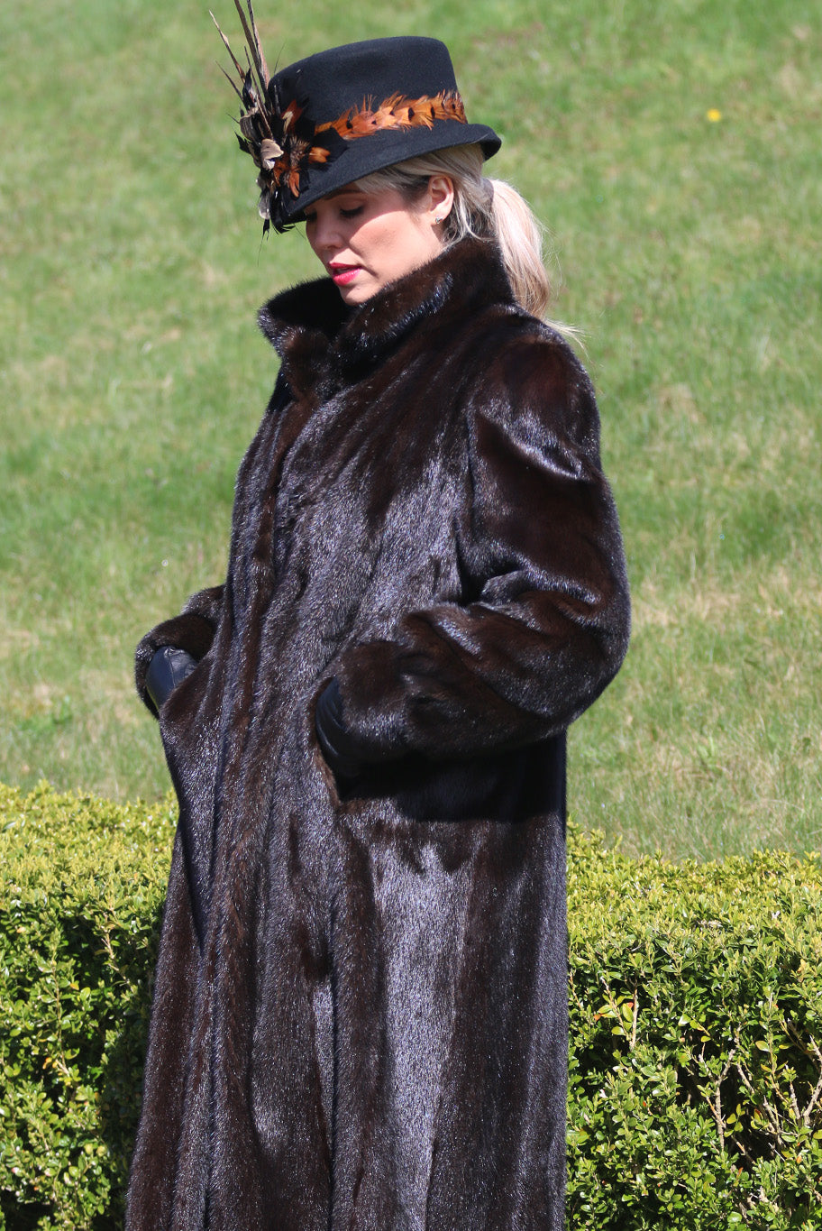 Vintage full length mink fur coat