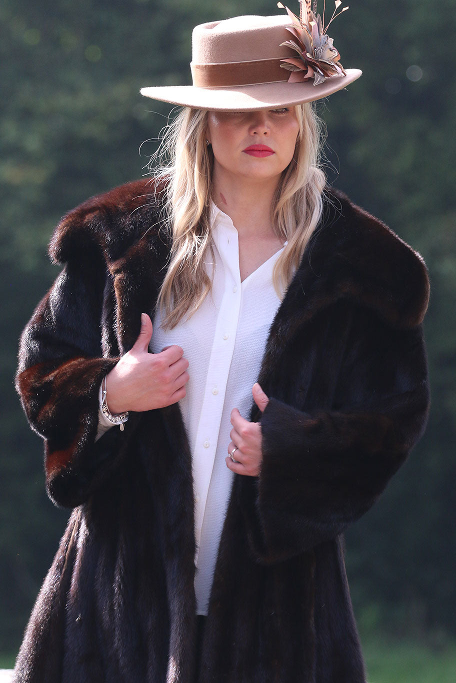 Vintage full length mink fur coat