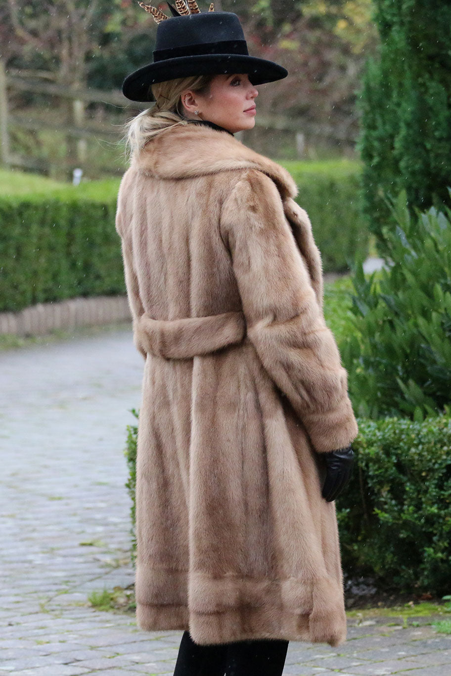 Vintage blonde mink fur coat